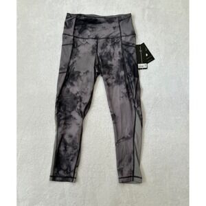 Velocity Capri Leggings Cloudburst Charcoal Grey Tie Dye High Rise Small CV63652